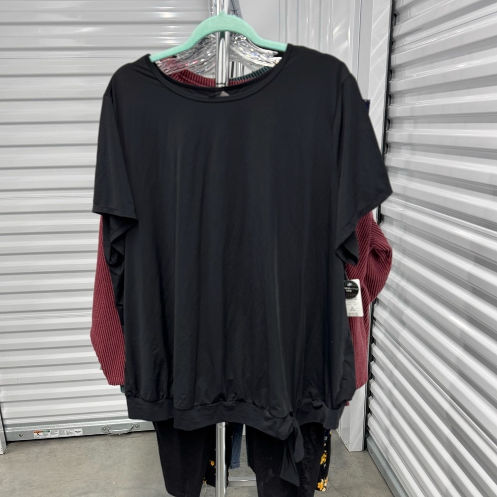 Torrid | Swimshirt with Side Tie in Black | size 3X